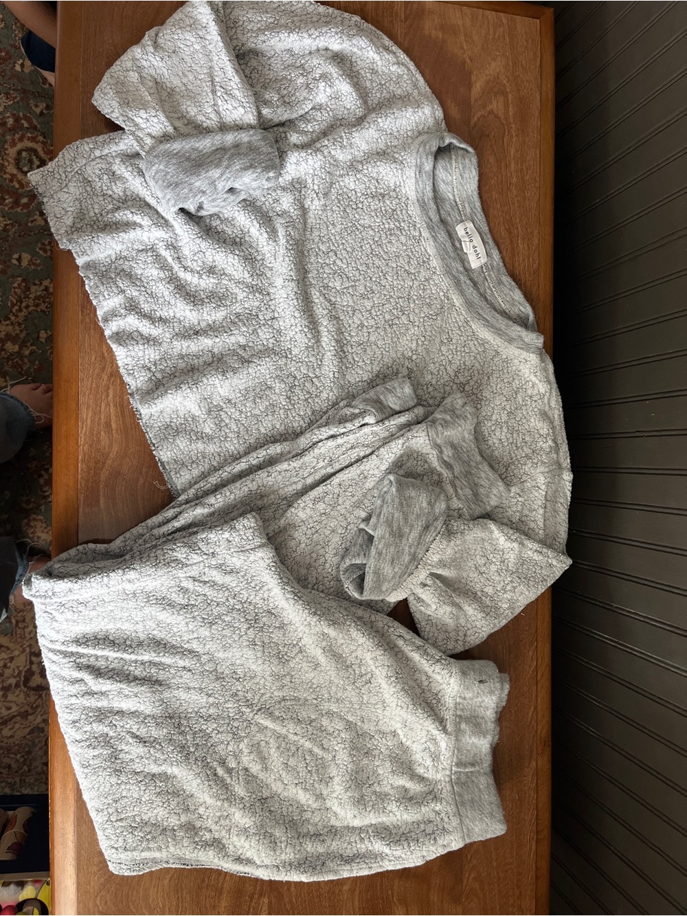 Bella Dahl Heather Gray Sherpa lounge set